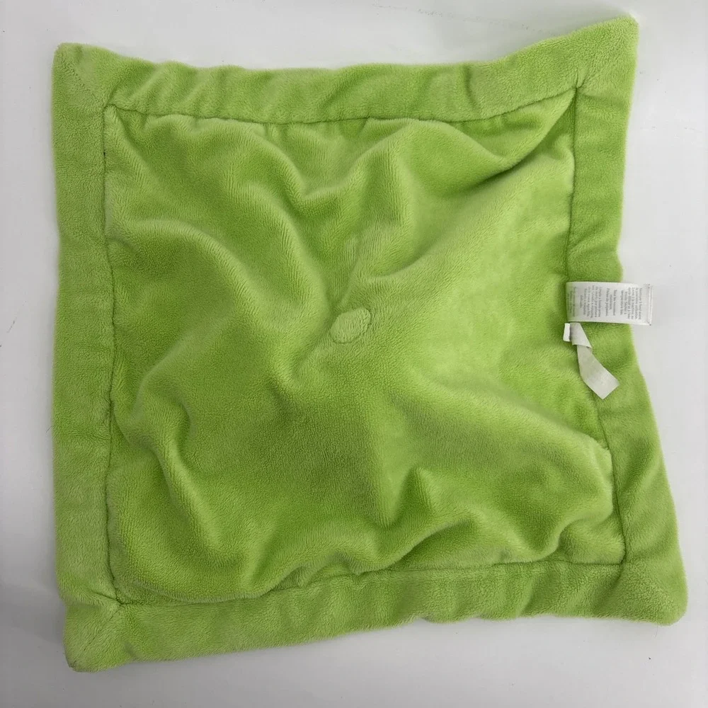 Carters Gray Owl Plush Velour Lovey Security Blanket Green Yellow 14